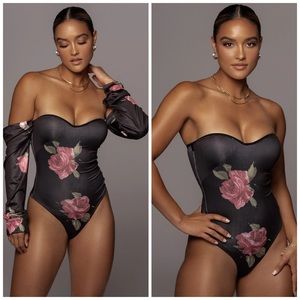 NWT JLUXLABEL Black Clarissa Bodysuit